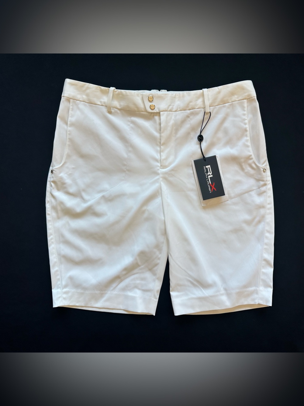 Ralph Lauren White women Flat Front Golf Shorts active RLX tailored fit - Picture 13 of 13